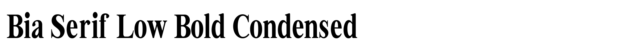Bia Serif Low Bold Condensed image